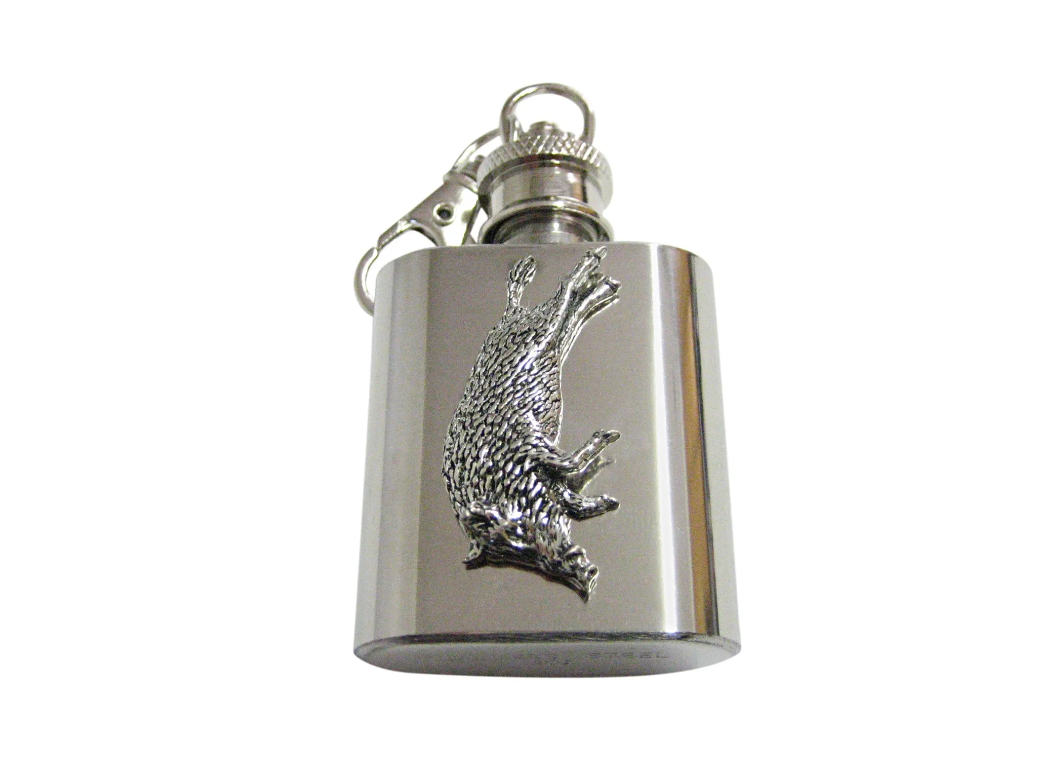 Running Boar 1 Oz. Stainless Steel Key Chain Flask