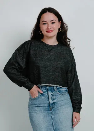 Running Errands Cropped Sweatshirt - Black