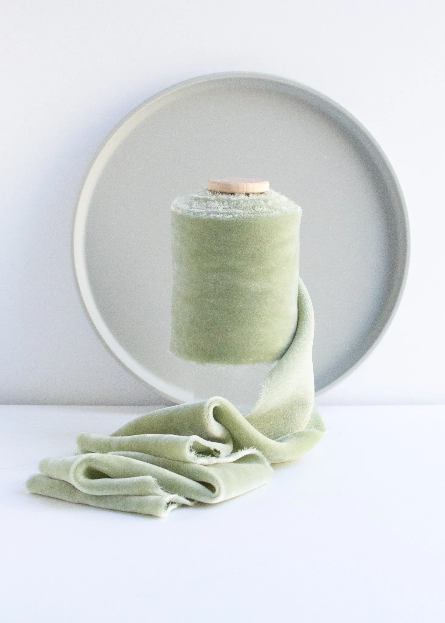 Sage Velvet Ribbon