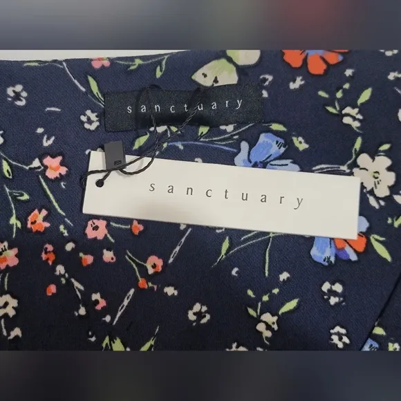 Sanctuary Coco Floral Butterfly Navy A-Line Short Sleeve Maxi Dress Size XL