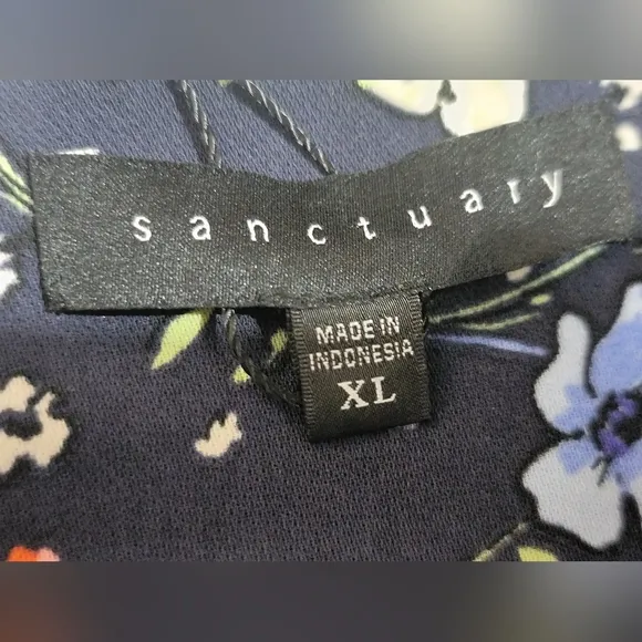 Sanctuary Coco Floral Butterfly Navy A-Line Short Sleeve Maxi Dress Size XL