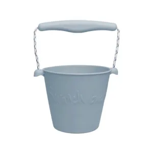 Scrunch Bucket - Seau avec Pelle en Silicone, Bleu acier
