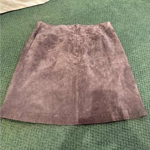 Sienna Studio 100% Leather Suede Brown Mini Skirt Size 8 host pick
