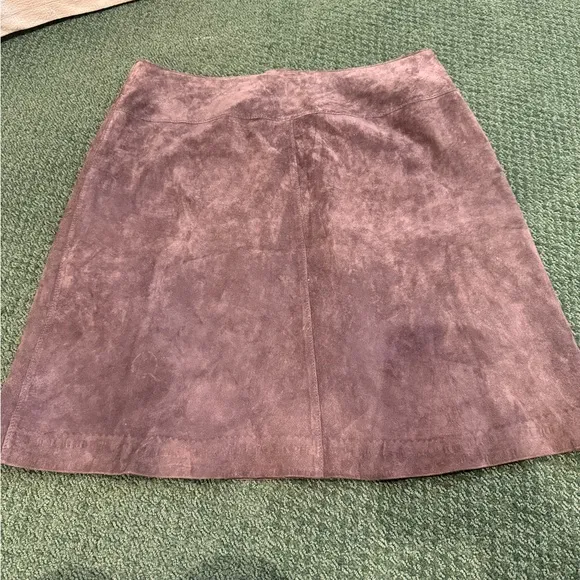 Sienna Studio 100% Leather Suede Brown Mini Skirt Size 8 host pick