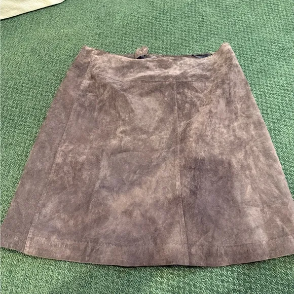 Sienna Studio 100% Leather Suede Brown Mini Skirt Size 8 host pick