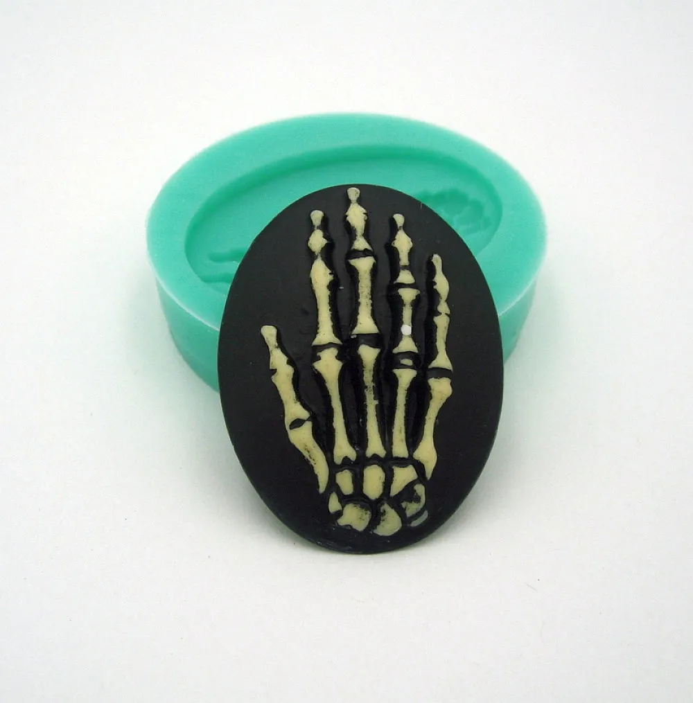 Silicone Mold   Hand Bones Cameo  Flexible  for Crafts, Resin,  Clay.