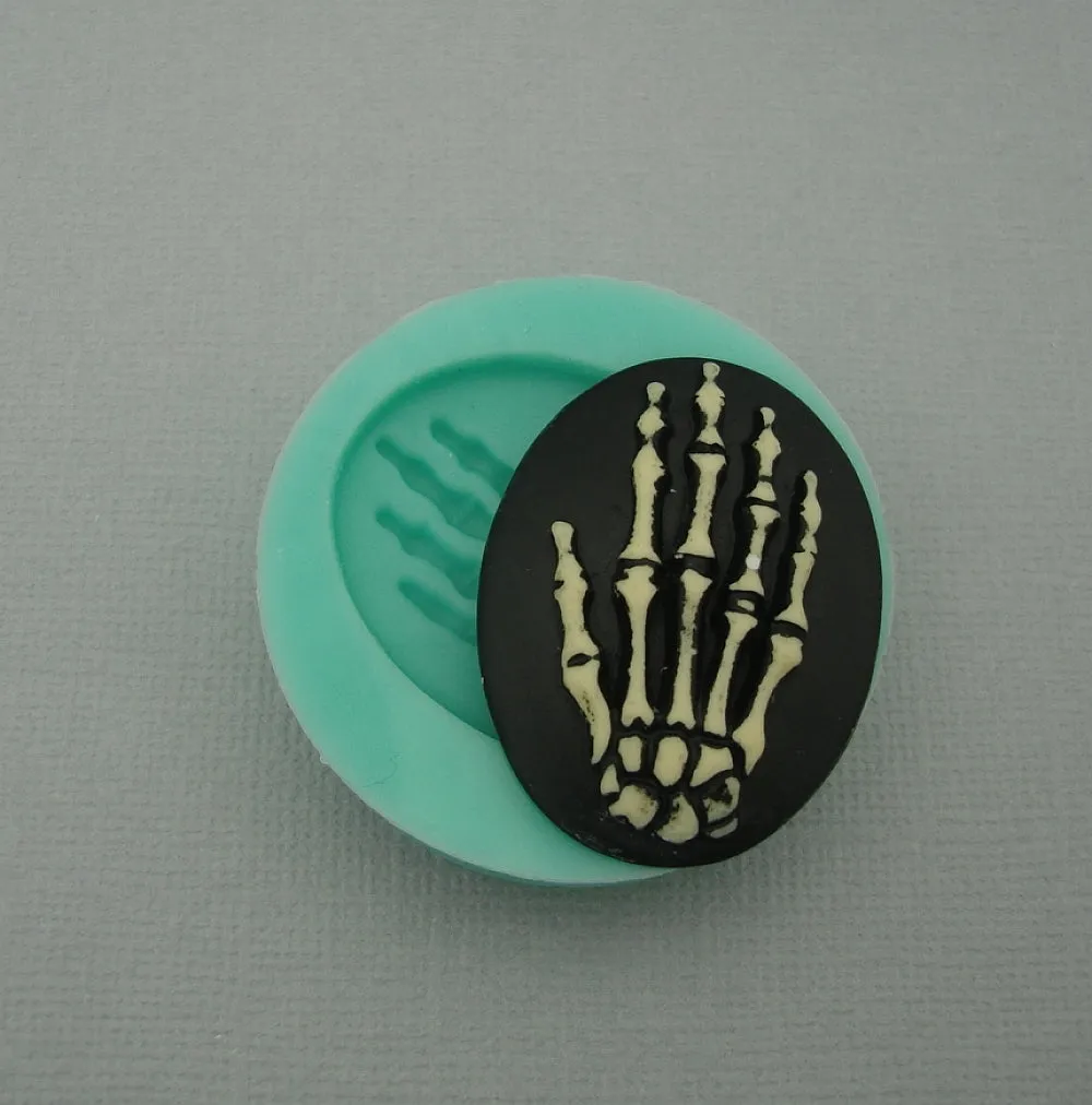 Silicone Mold   Hand Bones Cameo  Flexible  for Crafts, Resin,  Clay.