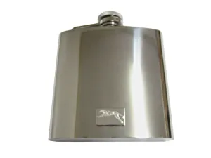 Silver Toned Etched Running Cheetah 6 Oz. Stainless Steel Flask