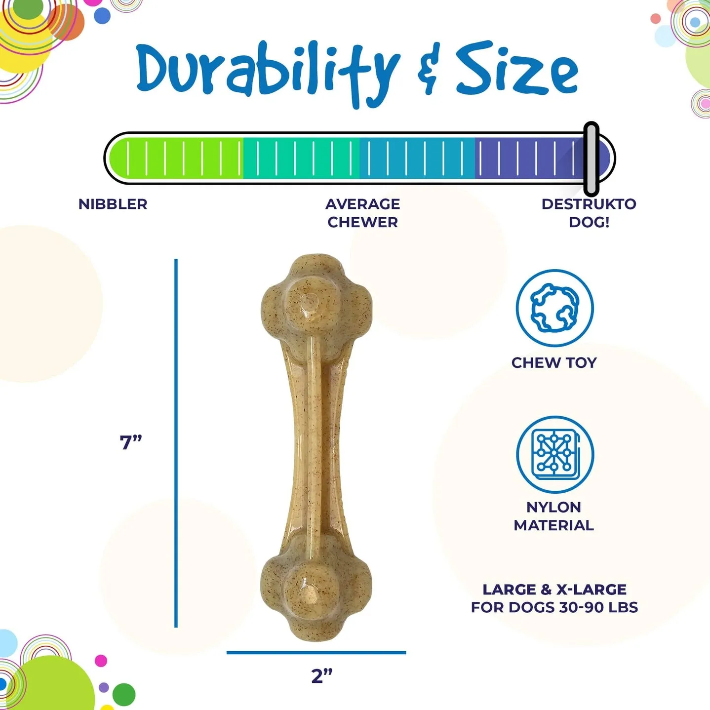 SodaPup Knucklebone Ultra Durable Nylon Dog Chew Bone