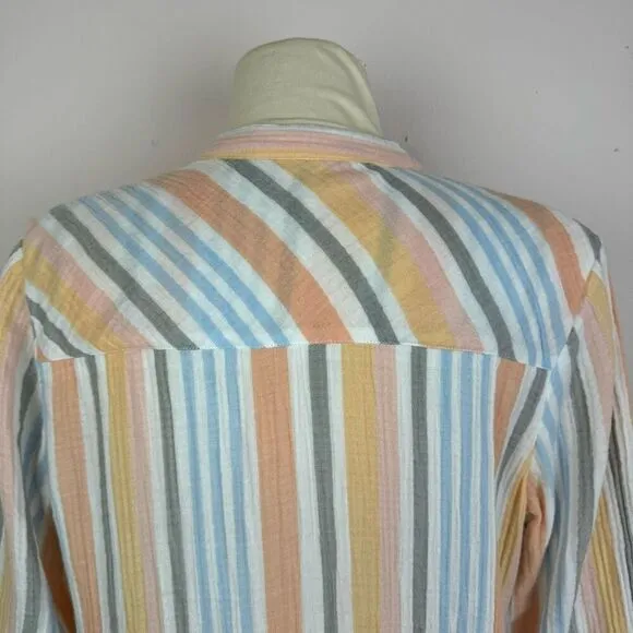 SOFT SURROUNDINGS dress | Laguna Gauze Dress | stripe | Medium petite | new