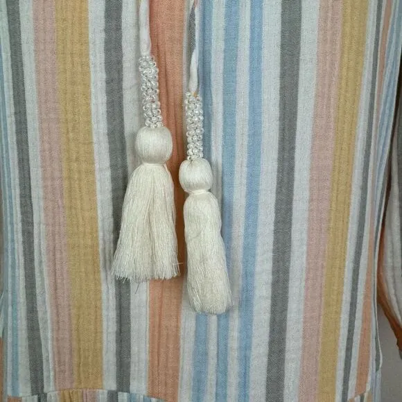 SOFT SURROUNDINGS dress | Laguna Gauze Dress | stripe | Medium petite | new