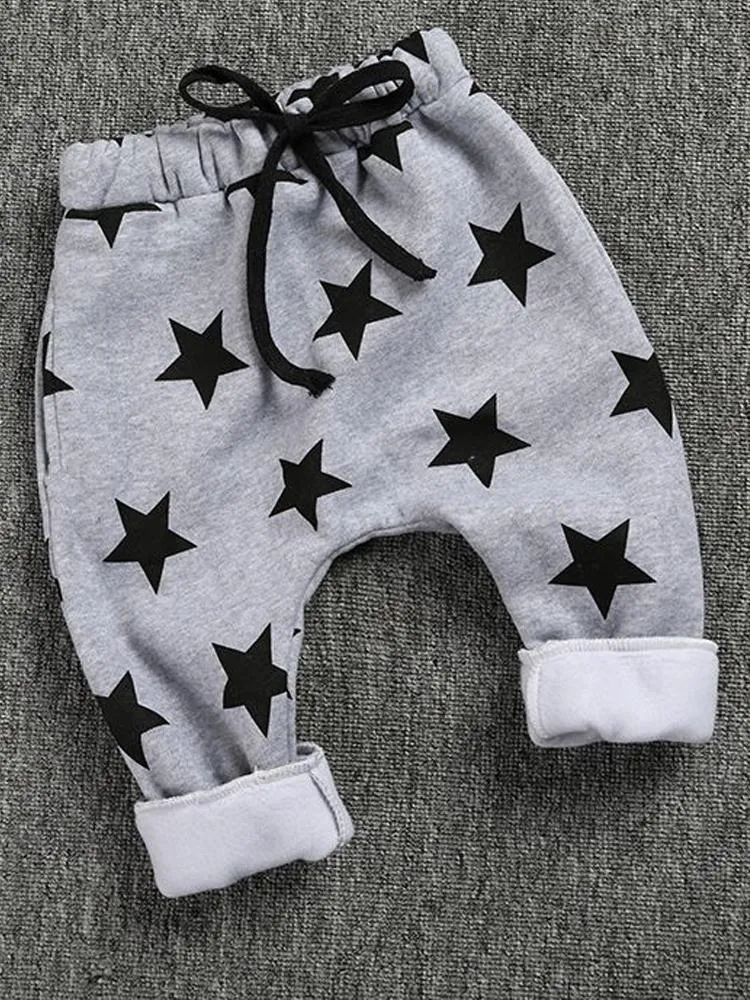 Star Print Grey Boys/ Girls Jogger Bottoms