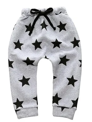 Star Print Grey Boys/ Girls Jogger Bottoms