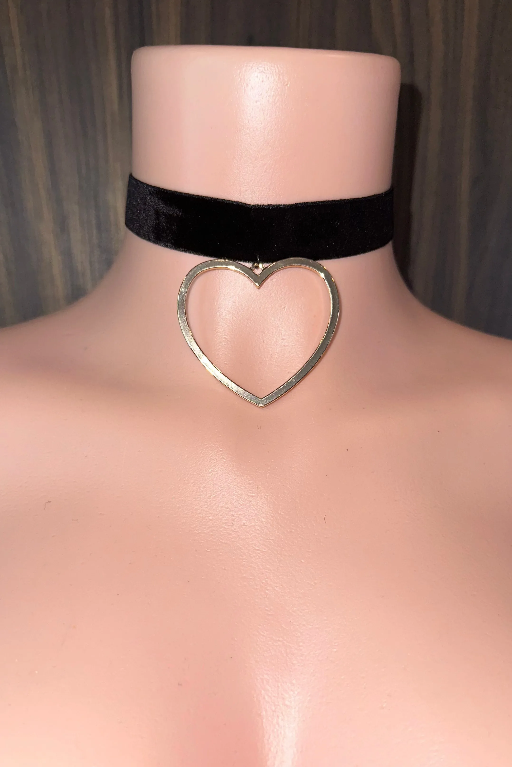 SUEDE WITH HEART CHOKER
