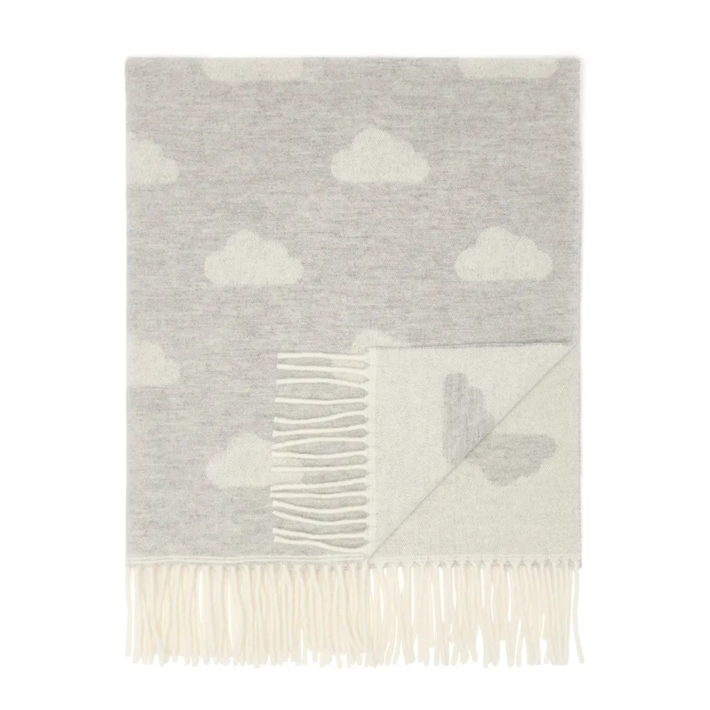 Super Soft Merino Baby Blanket - Light Grey