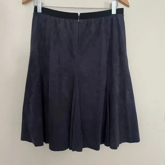 Tahari Selina Women's Faux Suede A-line NEW Skirt Black Size 10