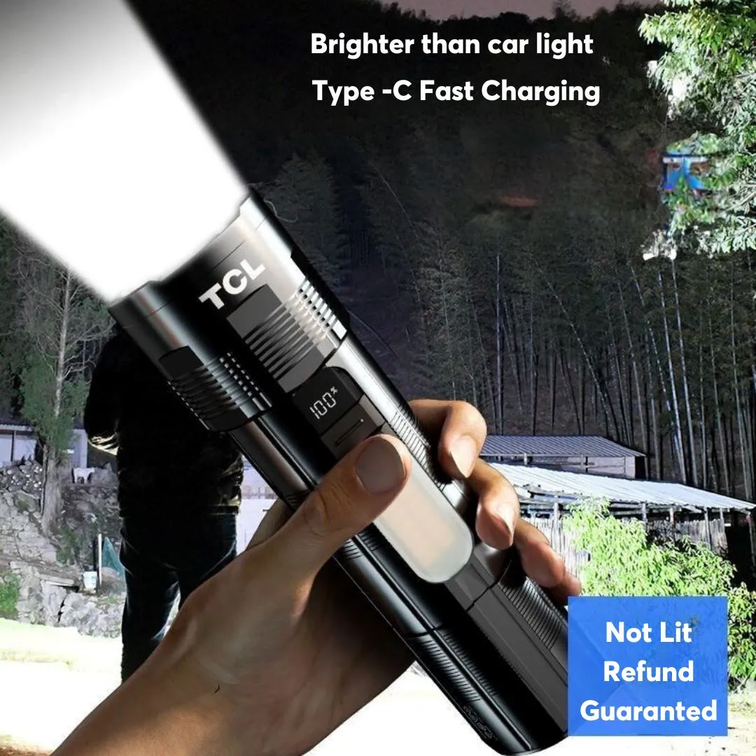 TCL Strong Light Flashlight 3000 LUMENS 10600mah Torch