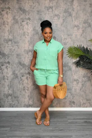 The “Easy Breezy” Mint Linen Set