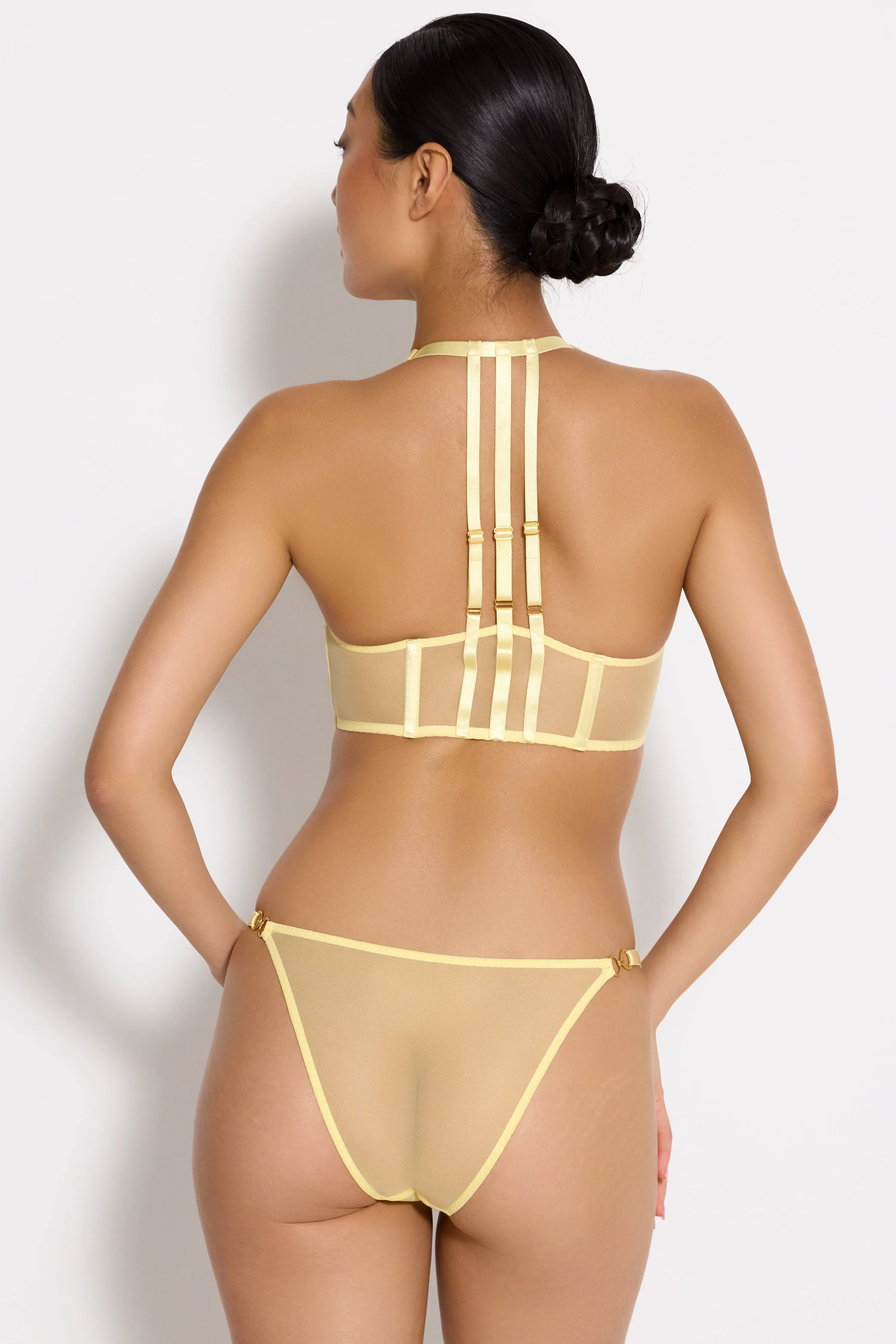 The Essentials Art Deco Mesh Wrap Bra