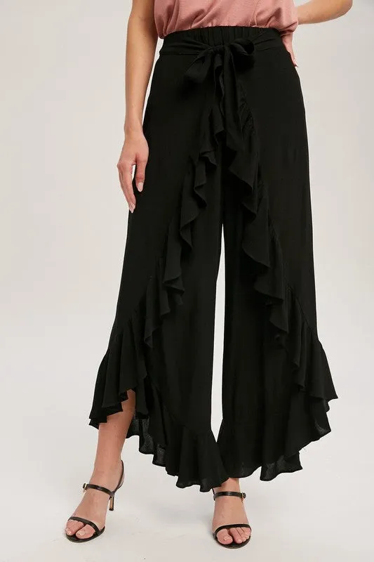 The Ruffle Pants-Black