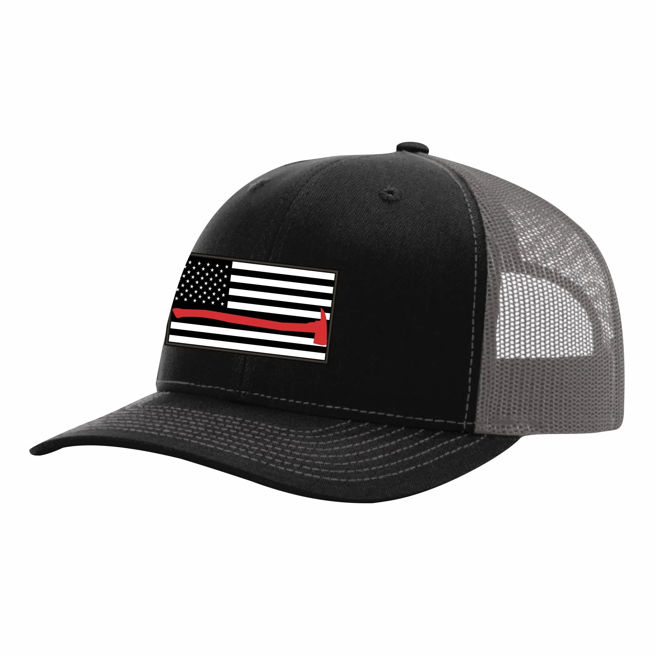Thin Red Line Black and Charcoal Grey Snapback Cap