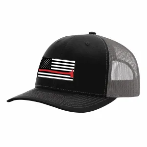 Thin Red Line Black and Charcoal Grey Snapback Cap