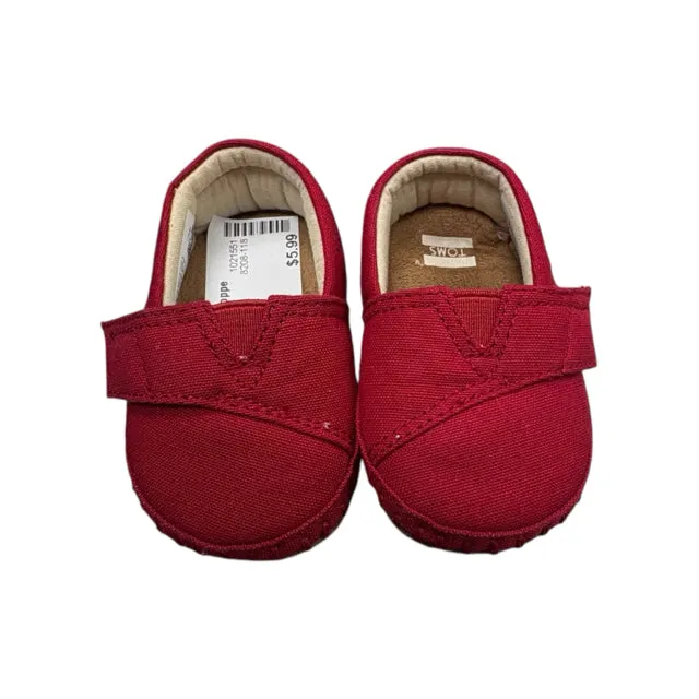 Toms Boy's Red Soft Bottom SHOES Size 1 Infant