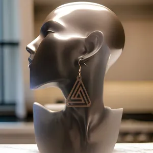 Triangle Shape Wooden Hoop Earrings