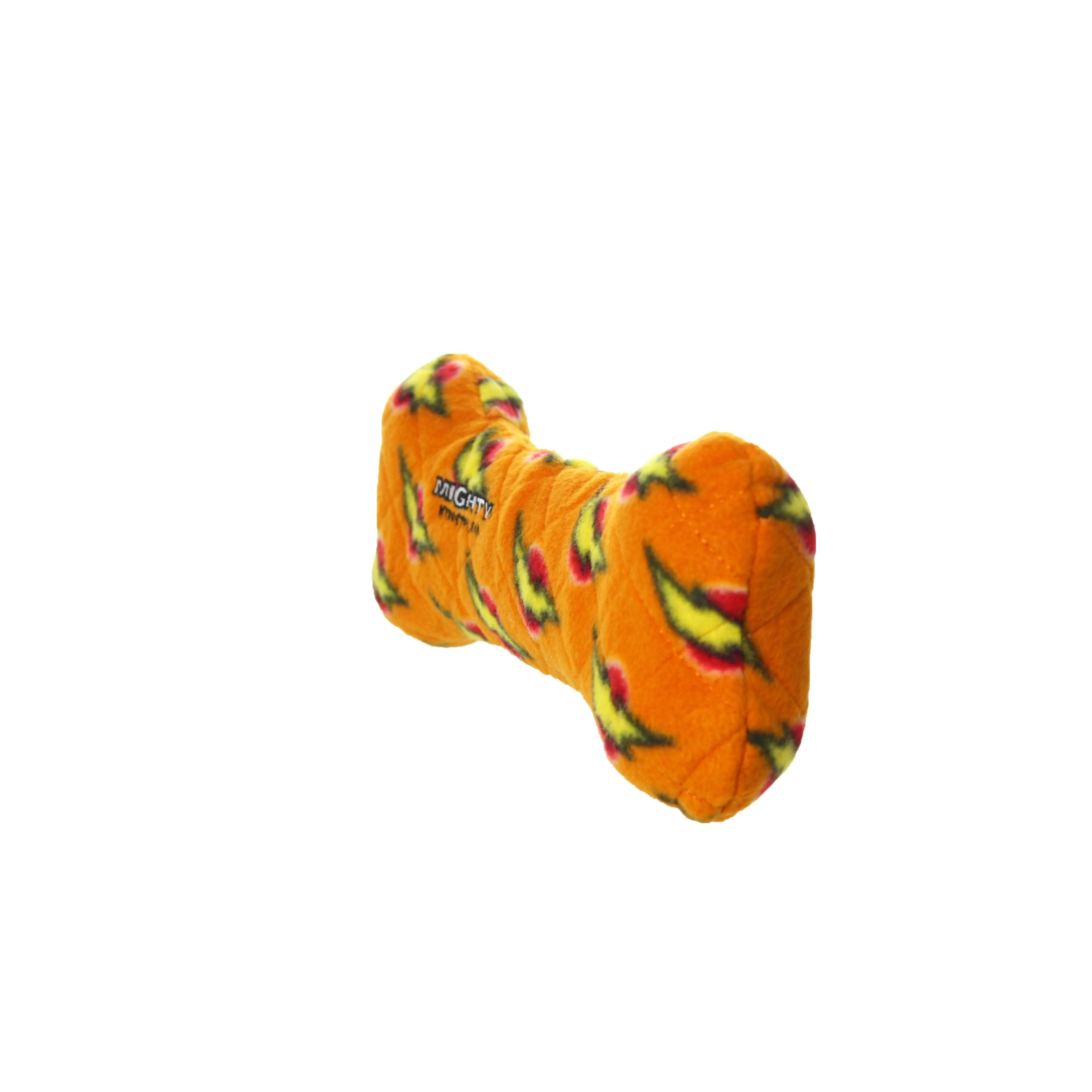 Tuffy Dog Toys - VIP Products - Mighty Bone - Orange, Durable, Squeaky Dog Toy, No Stuffing