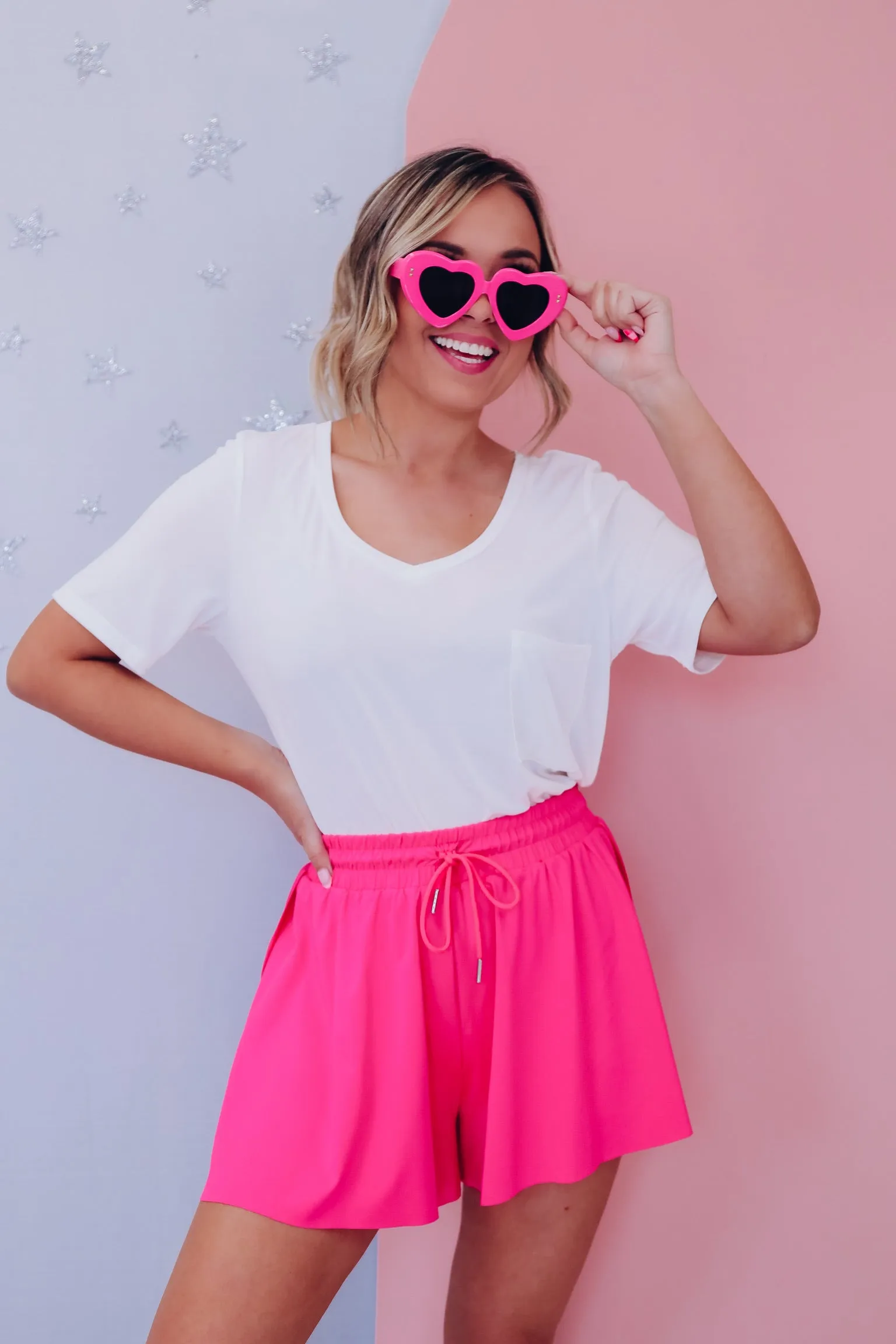 Two In One Active Shorts - Pink