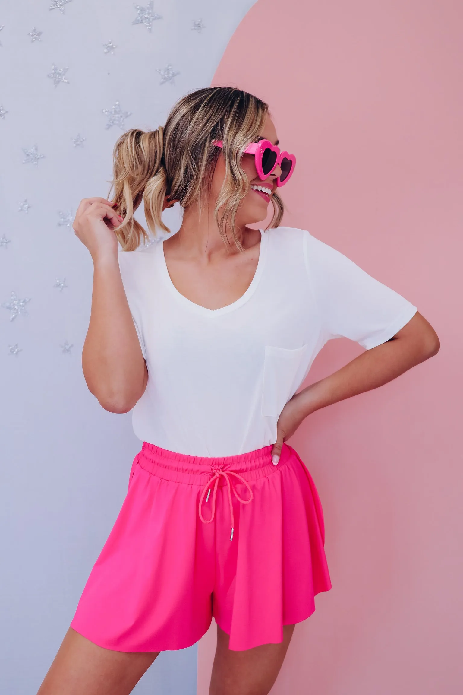 Two In One Active Shorts - Pink