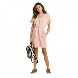 Universal Thread Women's Short Sleeve Zip Up Elastic Waist Dress