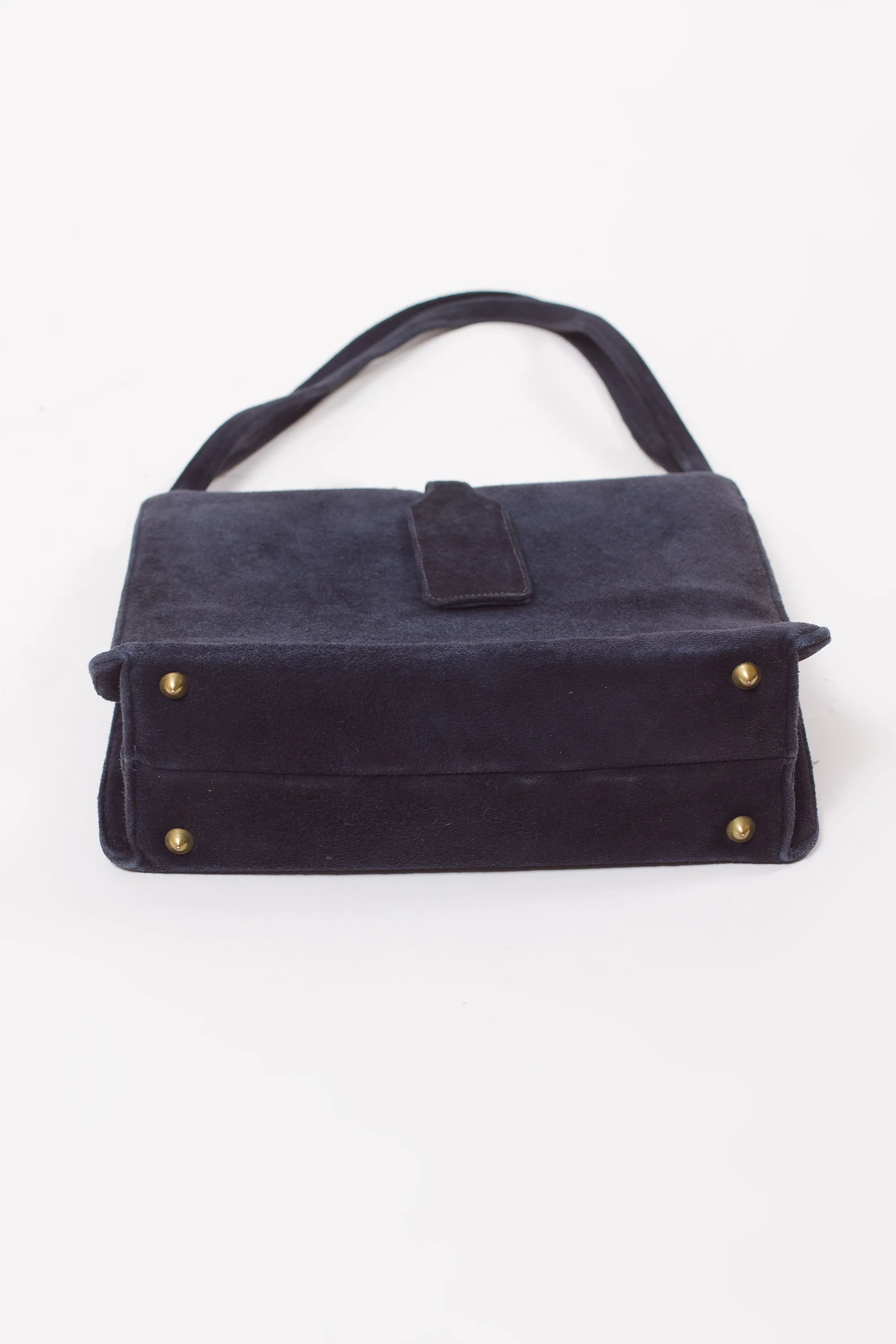 Vintage Blue Suede Lennox Handbag