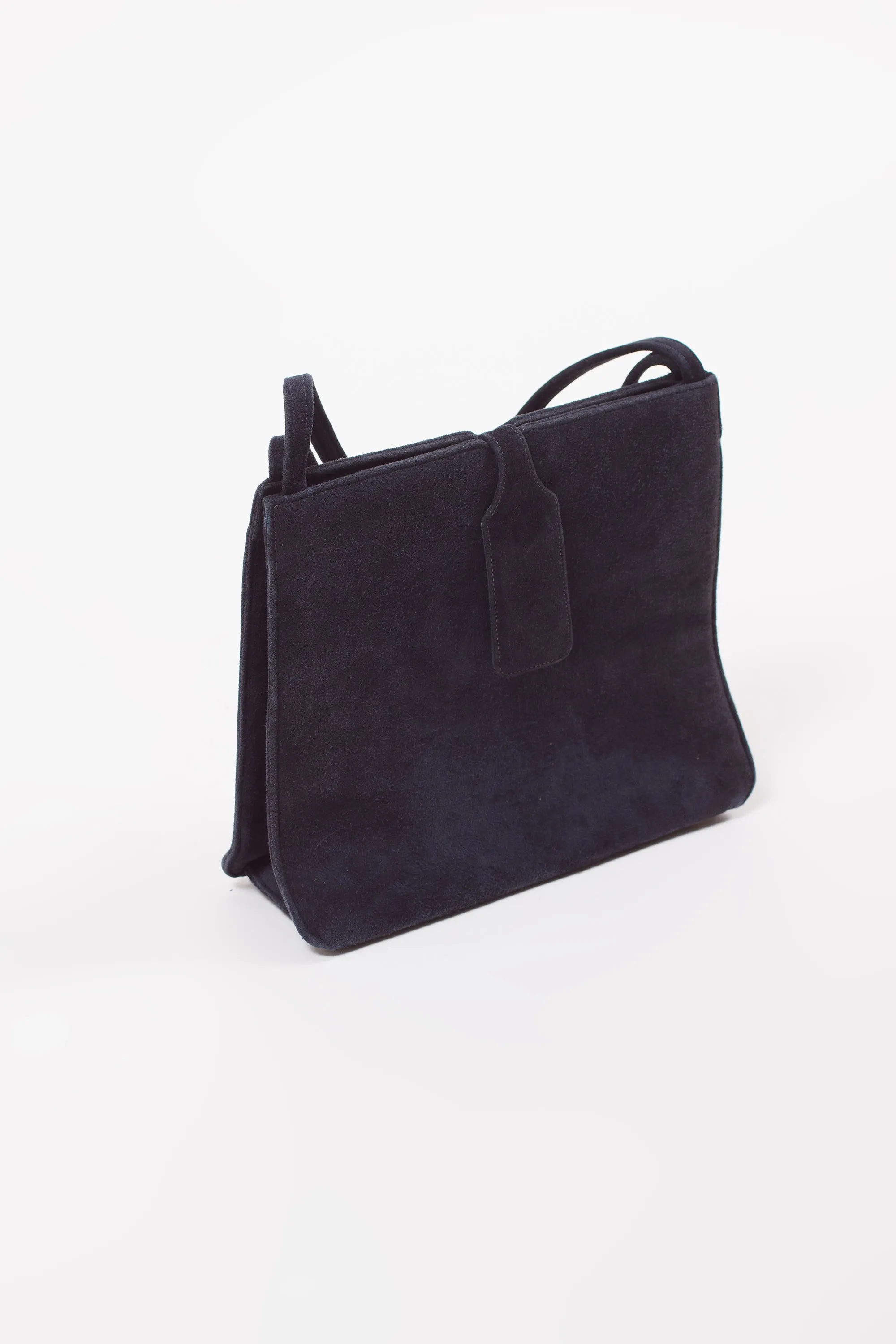 Vintage Blue Suede Lennox Handbag