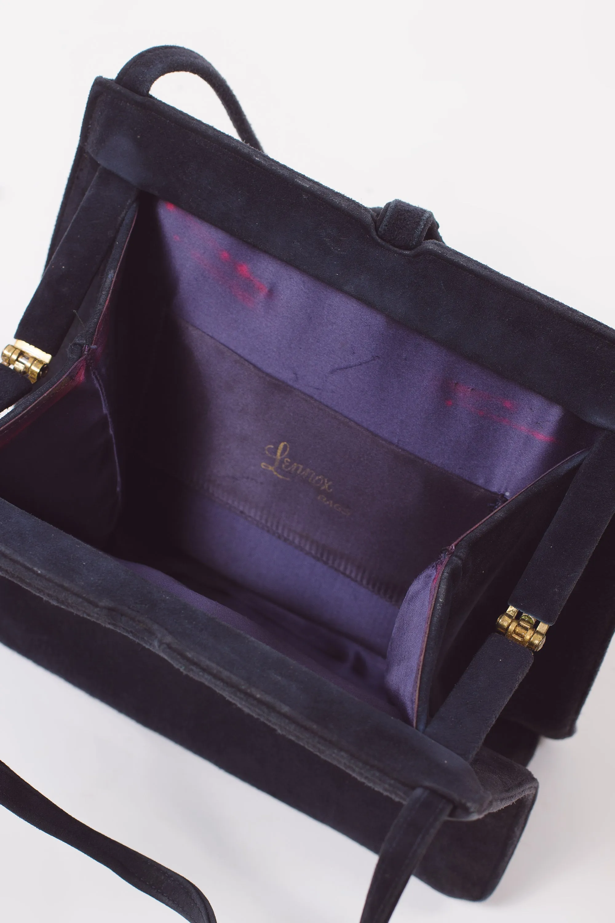 Vintage Blue Suede Lennox Handbag