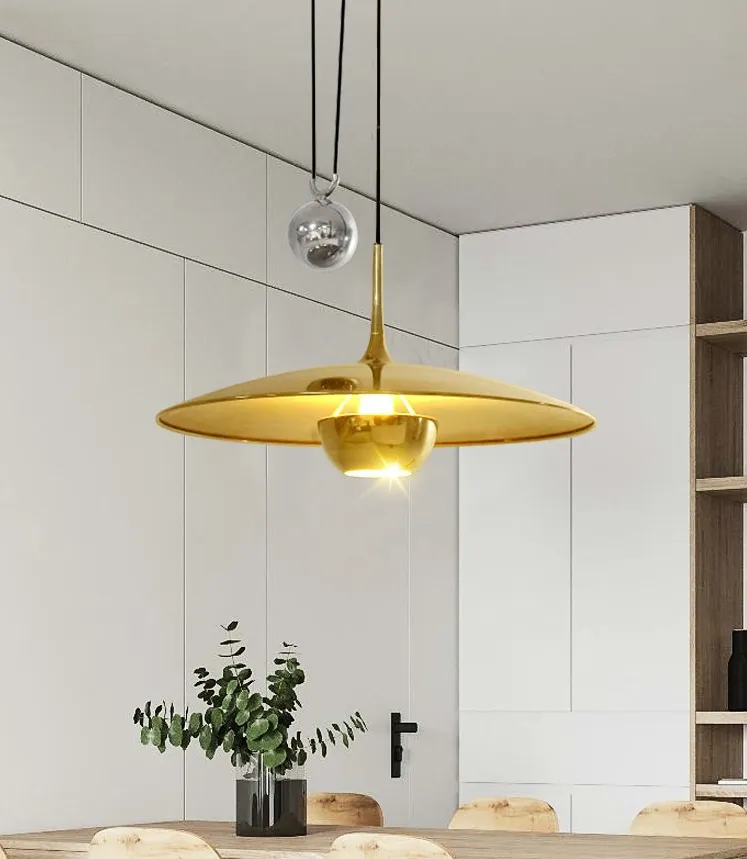 Vintage Counterweight Adjustable Pendant Light Pulley