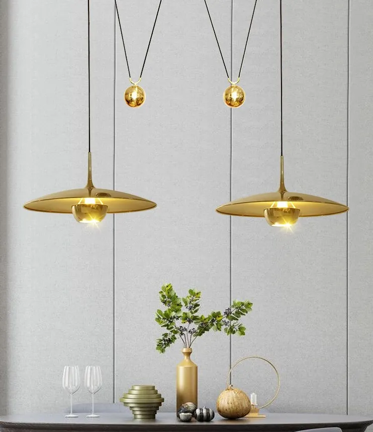 Vintage Counterweight Adjustable Pendant Light Pulley