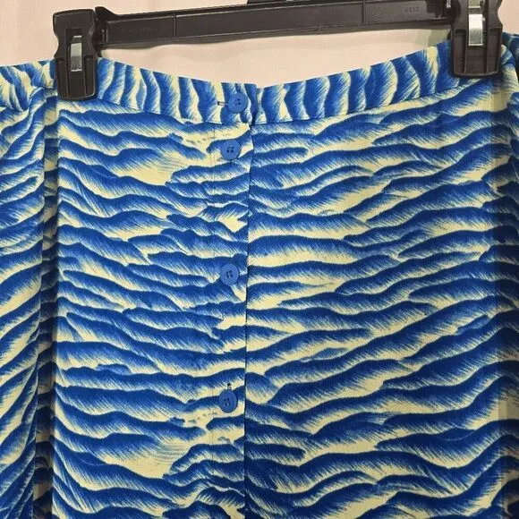 Whistles Blue Seafoam Button Front  Midi Skirt 12