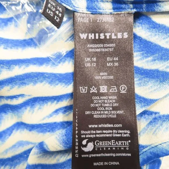 Whistles Blue Seafoam Button Front  Midi Skirt 12
