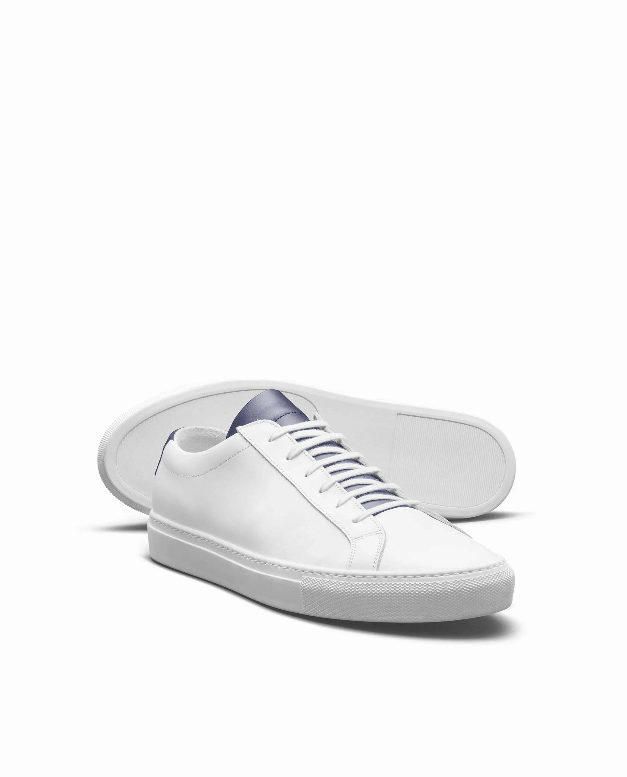 White Calf Low-Top Sneakers