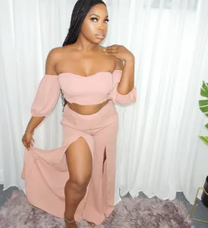 Women's 2PC Top & Pants Front slit set