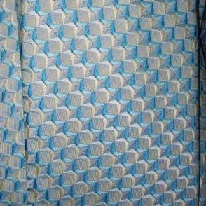 Yellow, Blue Necktie with Square Pattern