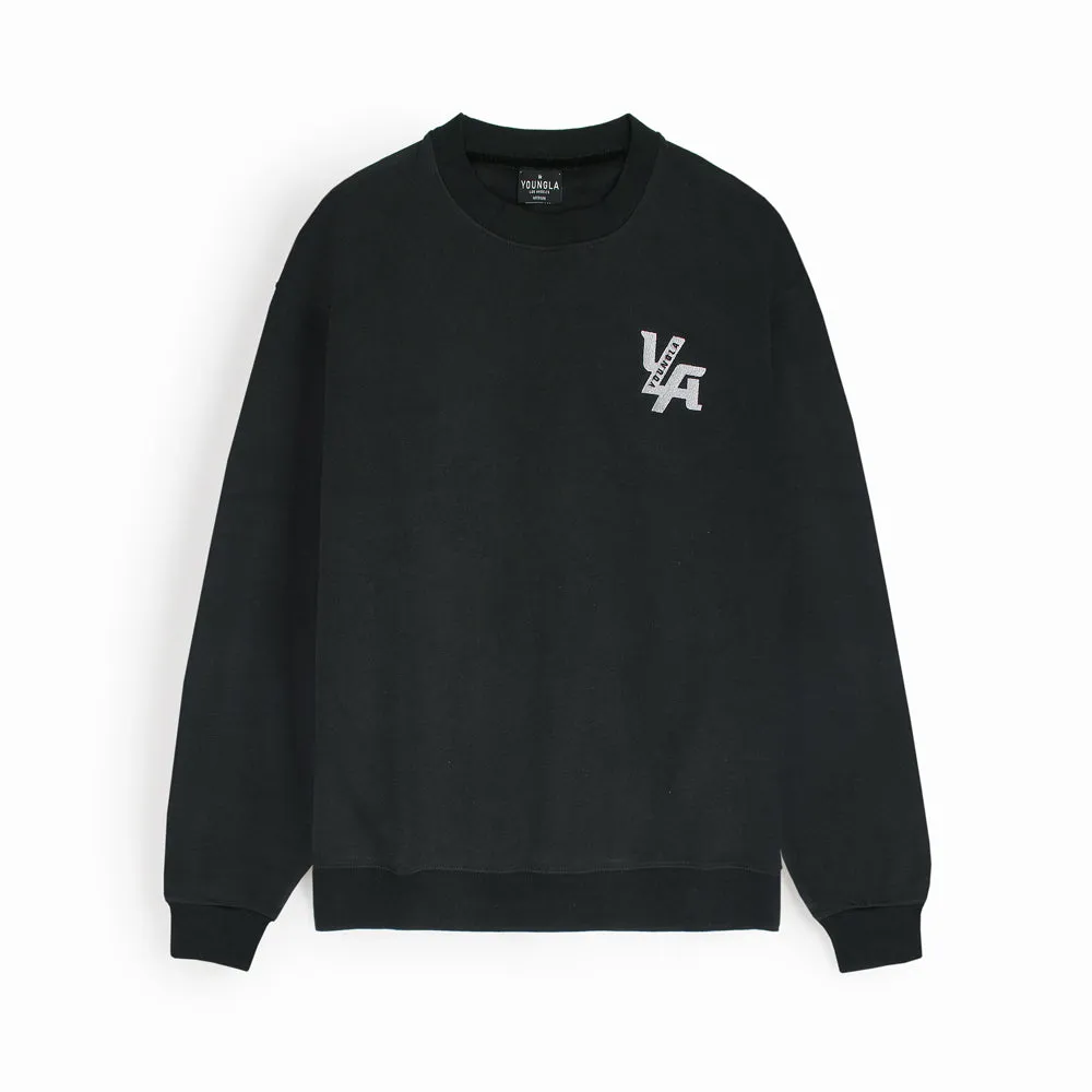 Young L.A Black Embroidered Sweatshirt